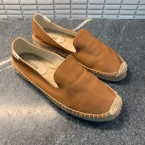 Soludos Tan Leather Espadrille Slip-Ons